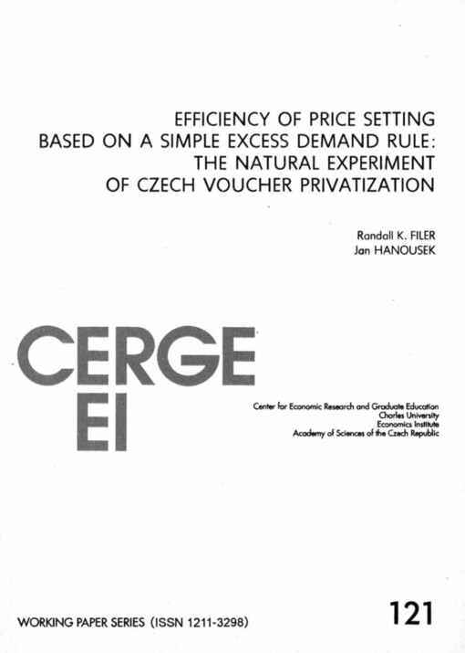 Efficiency of price setting based on a simple excess demand rule: the natural experiment of Czech voucher privatization