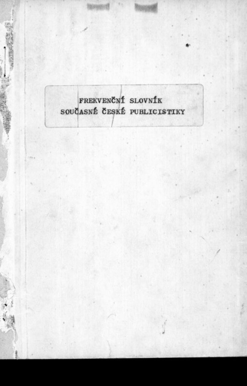 Frekvenční slovník současné české publicistiky