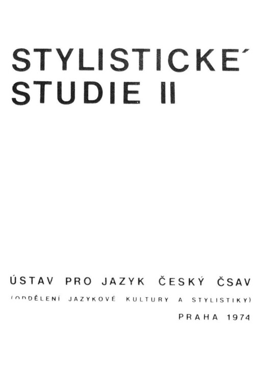 Stylistické studie II