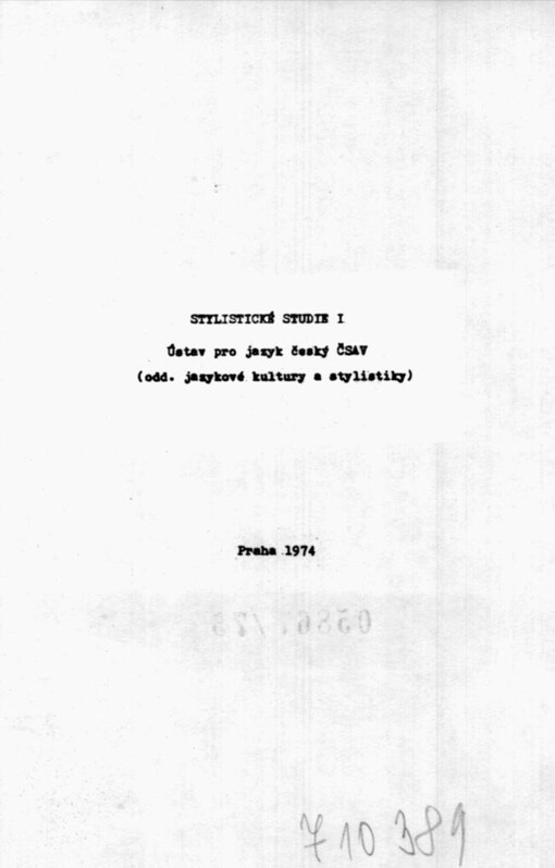 Stylistické studie I