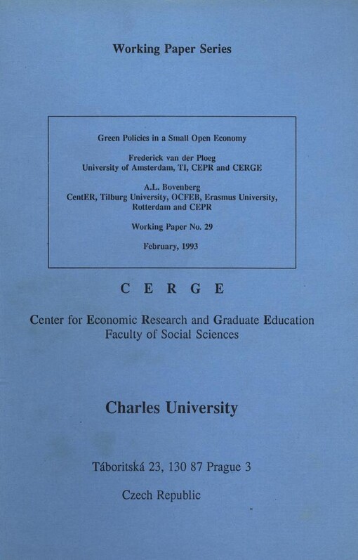 Green policies in small open economy