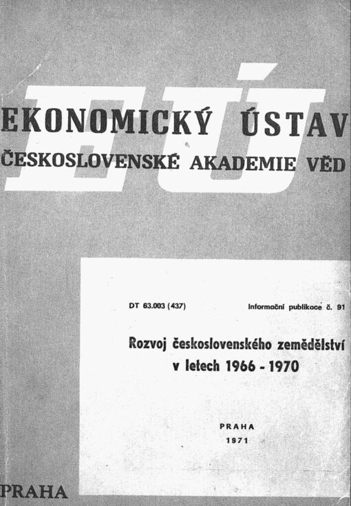 Rozvoj československého zemědělství v letech 1966-1970