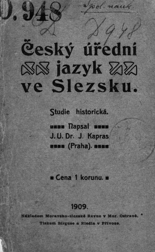 Český úřední jazyk ve Slezsku: studie historická