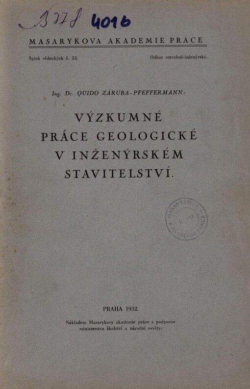 Výzkumné práce geologické v inženýrském stavitelství