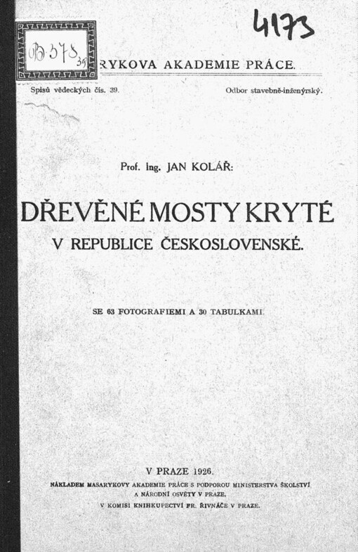 Dřevěné mosty kryté v Republice Československé