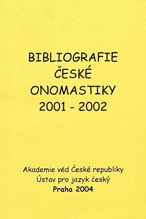 Bibliografie české onomastiky 2001-2002