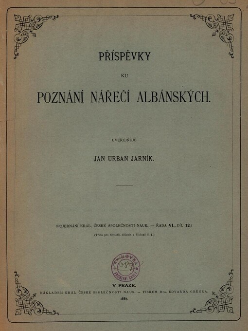 Příspěvky ku poznání nářečí albánských