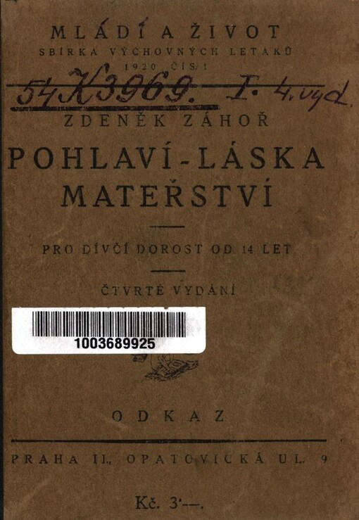 Pohlaví - láska - mateřství: pro dívčí dorost od 14 let