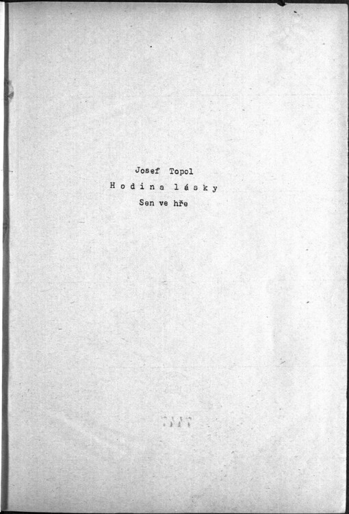 Hodina lásky: sen ve hře