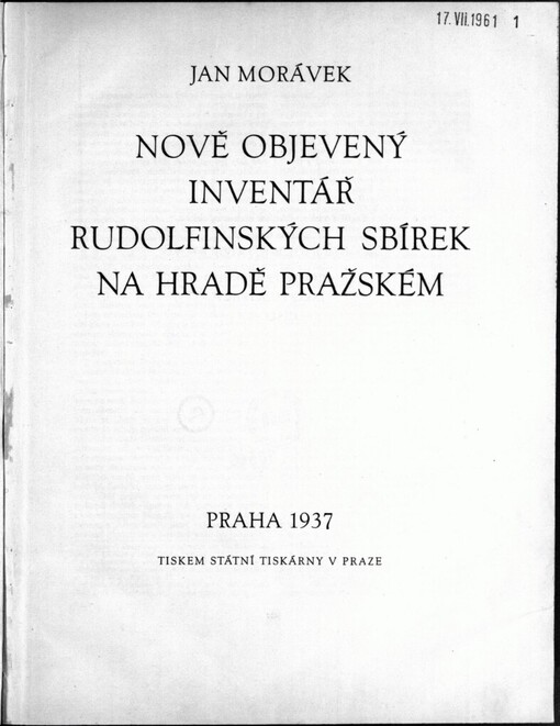 Nově objevený inventář Rudolfinských sbírek na Hradě pražském