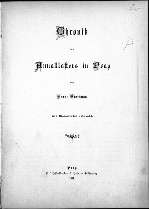 Chronik des Annaklosters in Prag