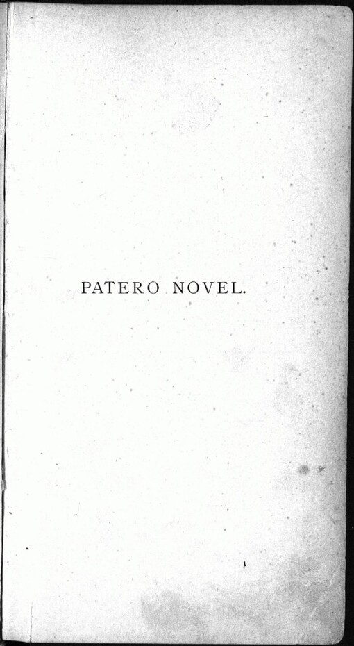Patero novel: 1900-1903