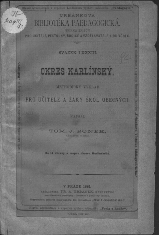 Okres karlínský: methodický výklad pro učitele a žáky škol obecných