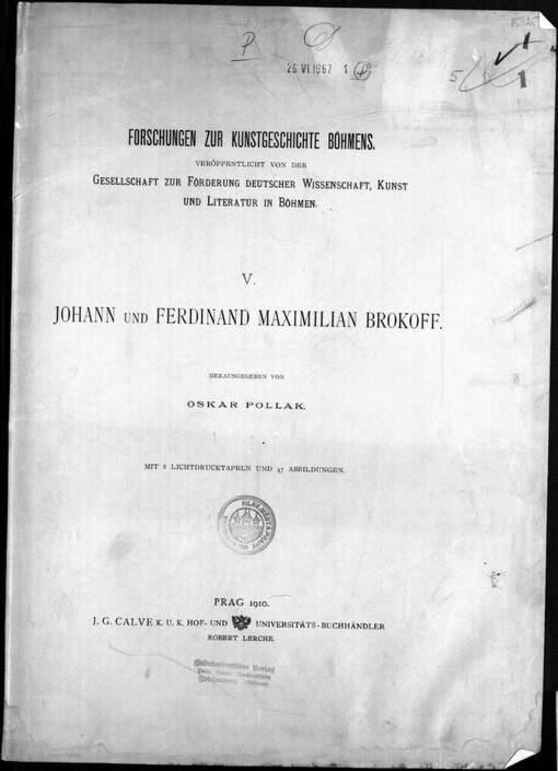Johann und Ferdinand Maximilian Brokoff: Ein Beitrag zur Geschichte der österreichischen Barockplastik