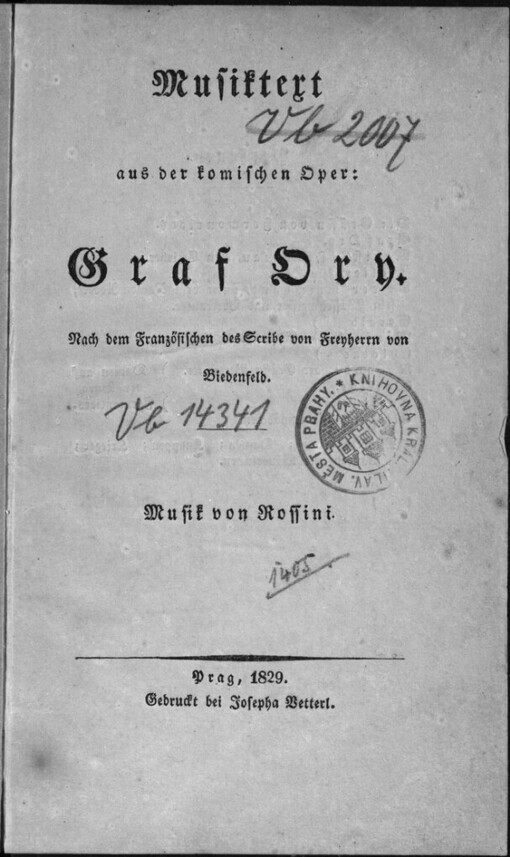 Graf Ory: Musiktext aus der komischen Oper