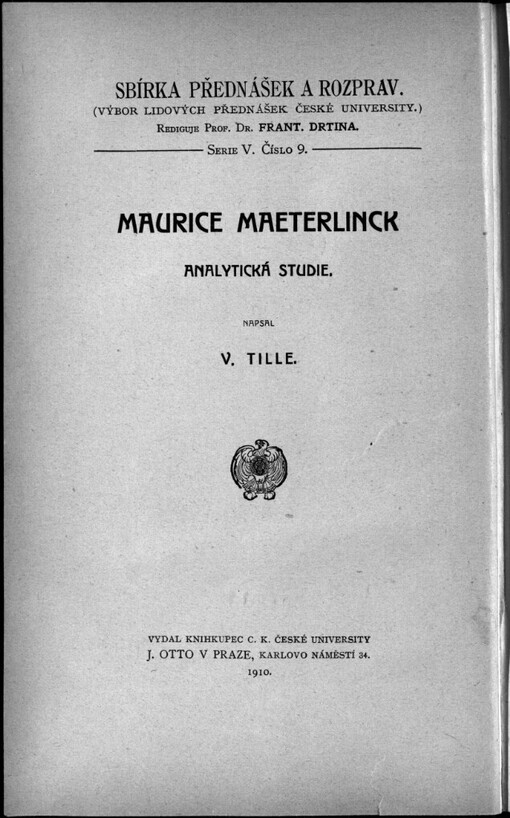Maurice Maeterlinck :analytická studie
