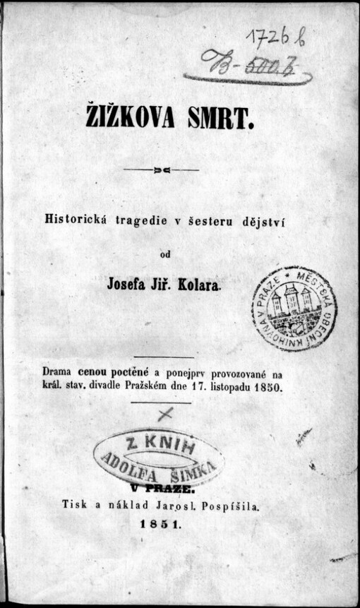Žižkova smrt: historická tragedie v šesteru dějství