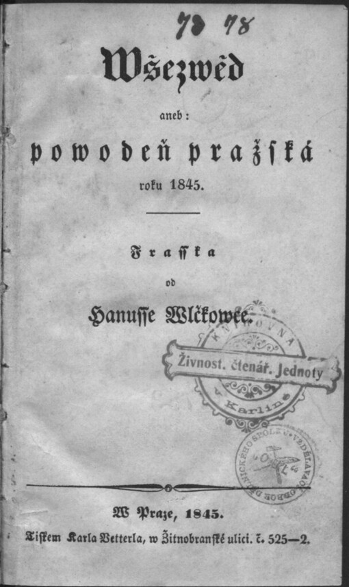 Wšezwěd aneb: powodeň pražská roku 1845: Frasska