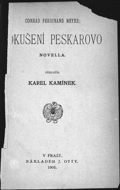 Pokušení Peskarovo: novella