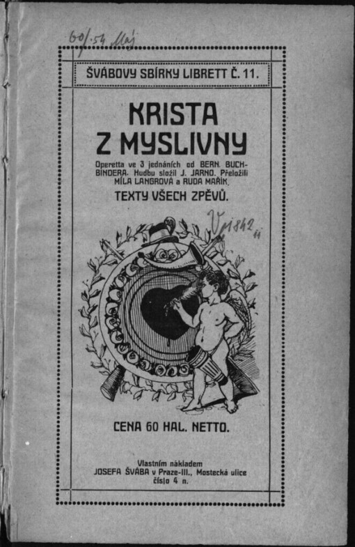 Krista z myslivny: operetta ve 3 jednáních : (texty všech zpěvů)