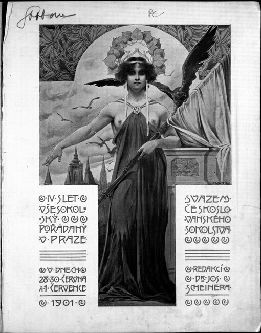 4. slet všesokolský pořádaný v Praze Svazem českoslovanského sokolstva v dnech 28. - 30. června a 1. července 1901: Pamětní list