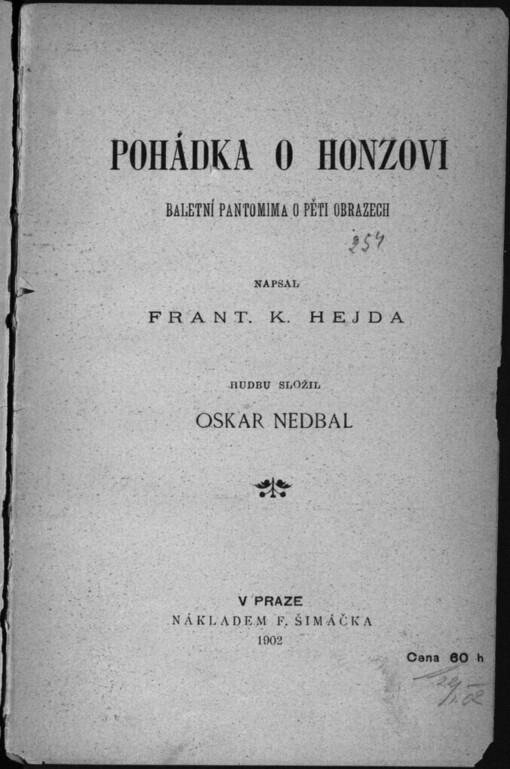 Pohádka o Honzovi: baletní pantomima o pěti obrazech