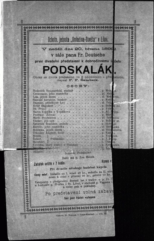 Podskalák: obraz ze života pražského ve 3 odděleních s předehrou