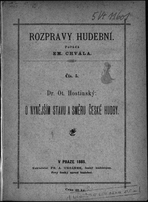 O nynějším stavu a směru české hudby