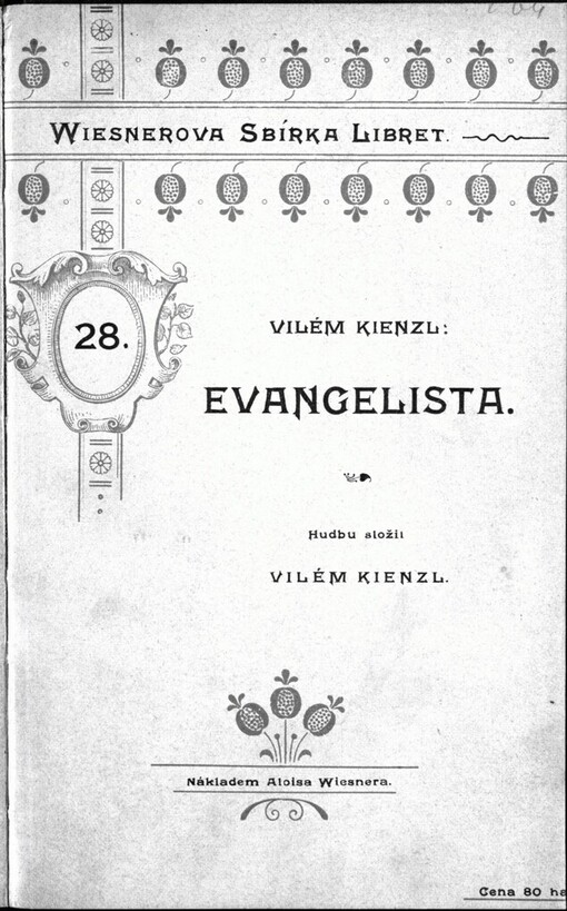 Evangelista: hudební drama o dvou jednáních