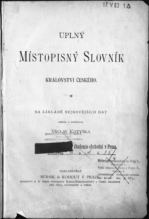 Úplný místopisný slovník Království Českého