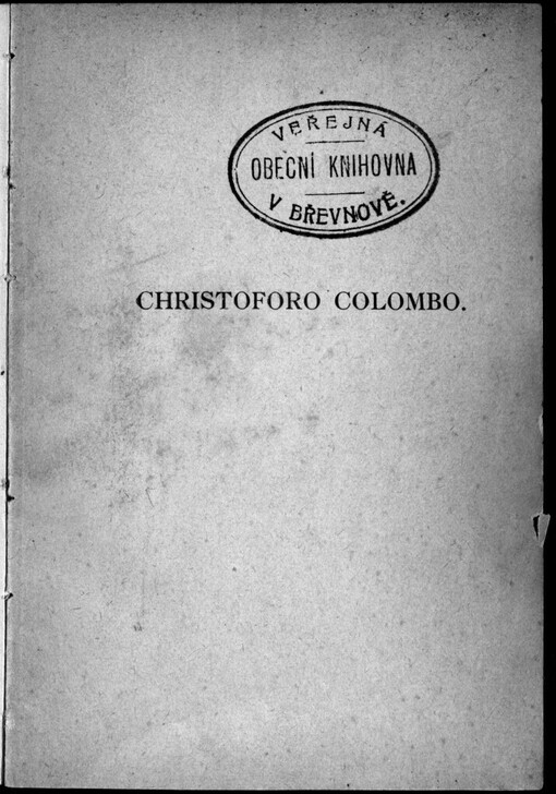 Christoforo Colombo: historická hra výpravná o 11 obrazech