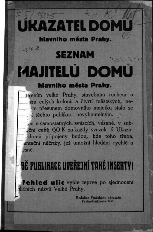 Chytilův adresář hl. města Prahy