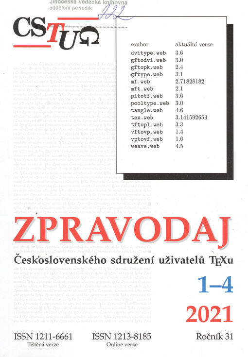 Zpravodaj Československého sdružení uživatelů TEXu : TEX bulletin