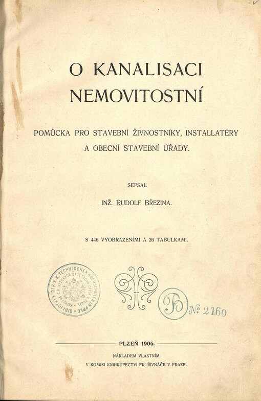 
  O kanalisaci nemovitostní
  : 
  Pomůcka pro stavební živnostníky, installatéry a obecní stavební úřady
  