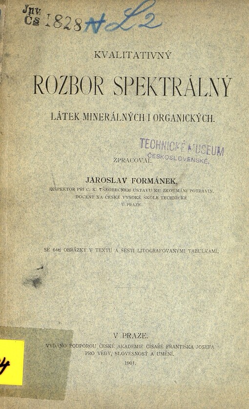 Kvalitativný rozbor spektrálný látek minerálných i organických