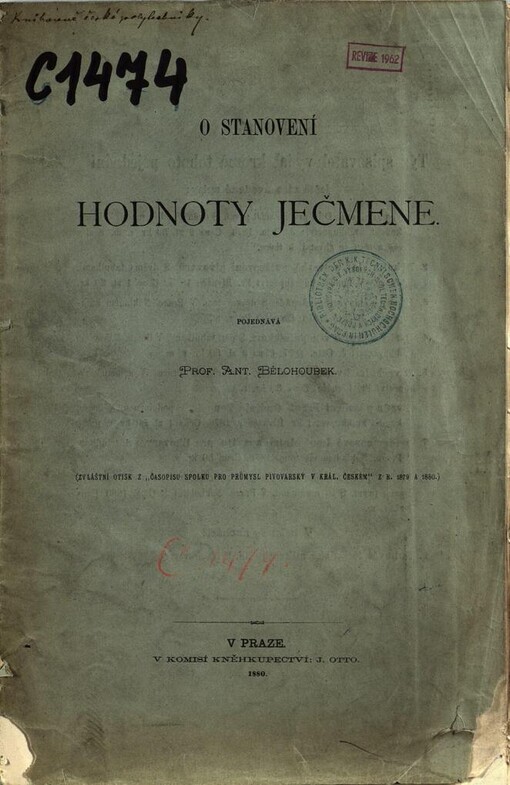 
  O stanovení hodnoty ječmene
  