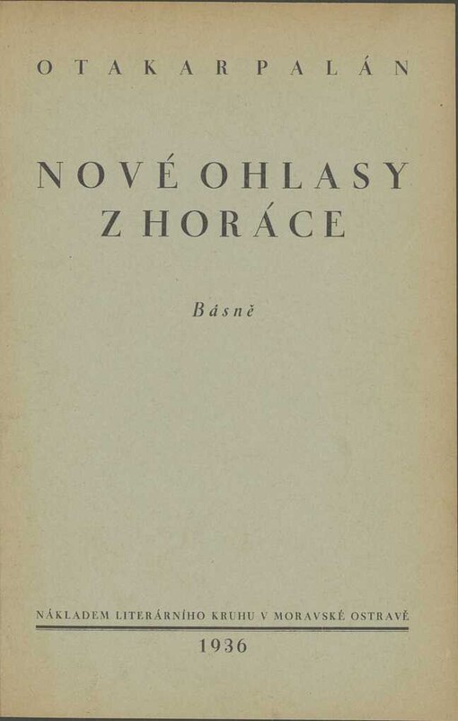 Nové ohlasy z Horáce: Básně