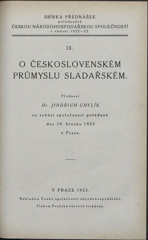 O československém průmyslu sladařském