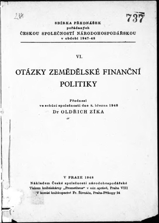 Otázky zemědělské finanční politiky