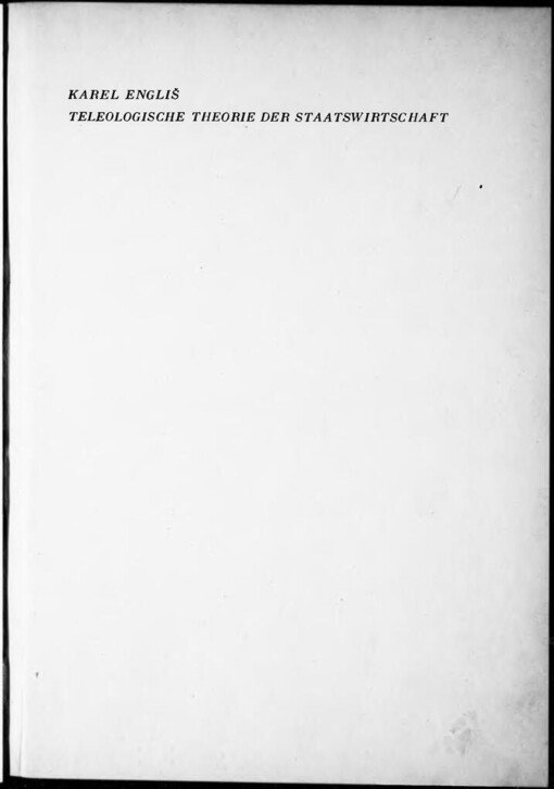 Teleologische Theorie der Staatswirtschaft