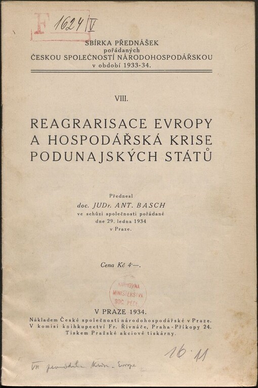 Reagrarisace Evropy a hospodářská krise podunajských států
