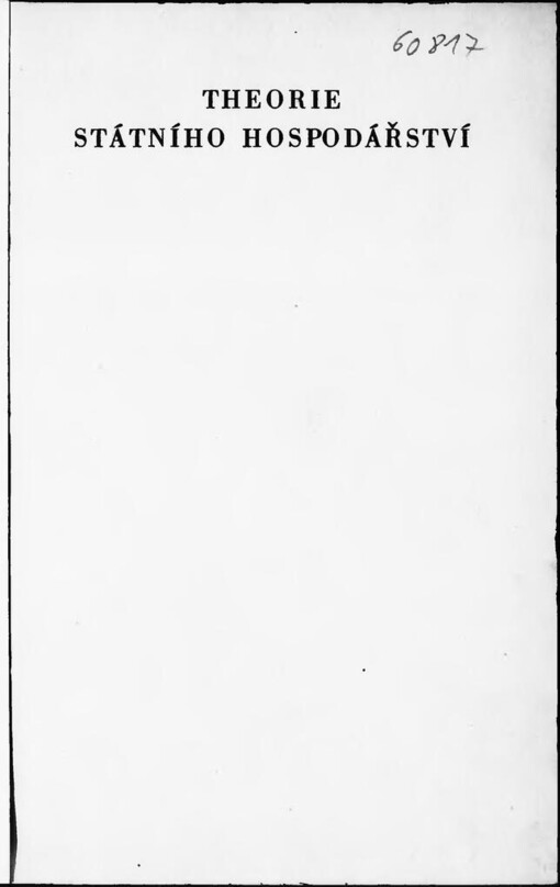 Theorie státního hospodářství