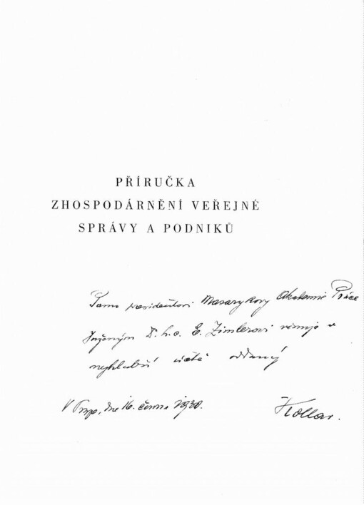 Příručka zhospodárnění veřejné správy a podniků: na podkladě přednášek konaných na kursu pro racionalisaci veřejné správy ve dnech 8.-12. října 1929 v Bernu