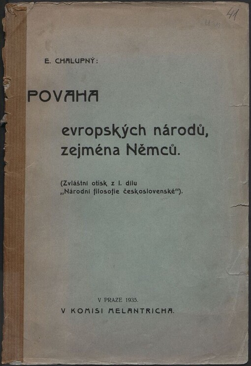 Povaha evropských národů, zejména Němců