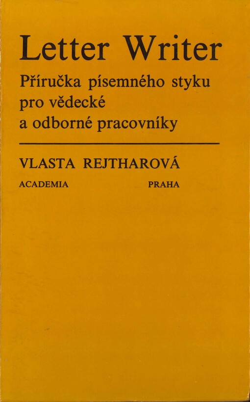 Letter Writer: příručka písemného styku pro vědecké a odborné pracovníky