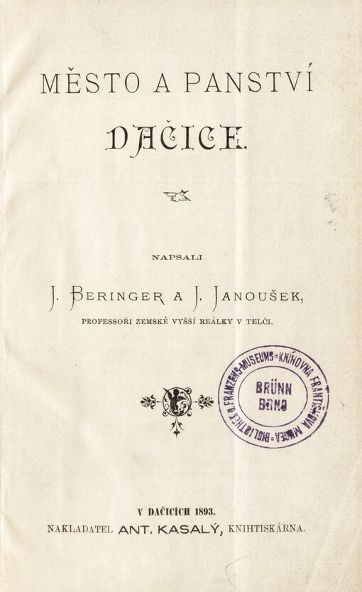 Město a panství Dačice