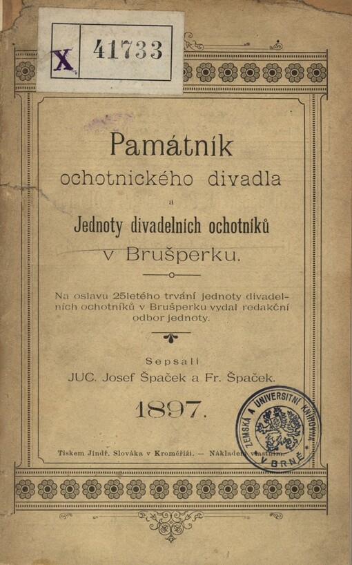 Památník ochotnického divadla a Jednoty divadelních ochotníků v Brušperku