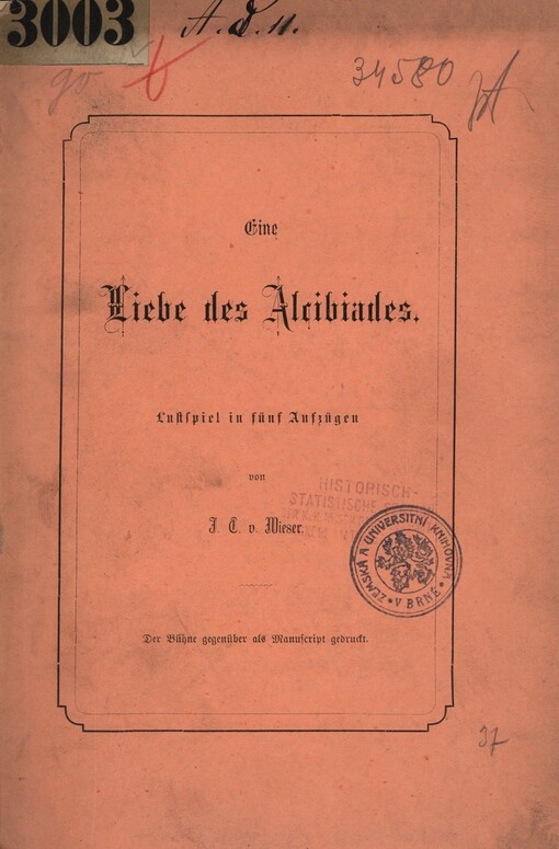 Liebe des Alcibiades: Lustspiel in 5 Aufzügen