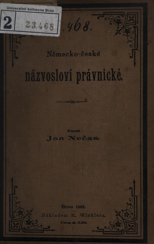 Deutsch-böhmische juridische Terminologie =Německo-české názvosloví právnické