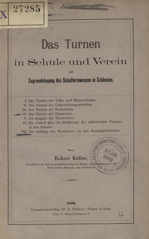 Turnen in Schule und Verein mit Zugrundelegung des Schulturnwesens in Schlesien
